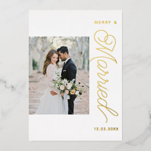 Leichte und Verheiratete Foto Foil Holiday Card Folien Feiertagskarte