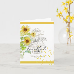 Leichte Vintage-Sonnenblumenkarte Karte