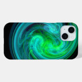 LEICHTE VORTEX,Abstrakt blaugrüne Fraktal-Waves Case-Mate iPhone Hülle (Rückseite (Horizontal))