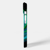 LEICHTE VORTEX,Abstrakt blaugrüne Fraktal-Waves Case-Mate iPhone Hülle (Rückseite / Links)