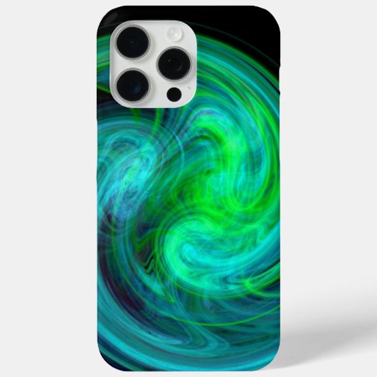LEICHTE VORTEX,Abstrakt blaugrüne Fraktal-Waves Case-Mate iPhone Hülle (Rückseite)