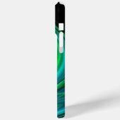 LEICHTE VORTEX,Abstrakt blaugrüne Fraktal-Waves Case-Mate iPhone Hülle (Rückseite / Links)