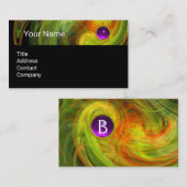 LEICHTE VORTEX Gelbe Lila Gem Monogramm Visitenkarte (Vorne/Hinten)