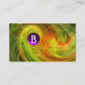 LEICHTE VORTEX Gelbe Lila Gem Monogramm Visitenkarte (Rückseite)