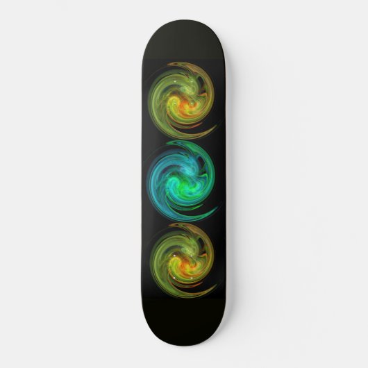 LEICHTE VORTEX, schwarz-blau-gelb-orange Skateboard (Vorderseite)