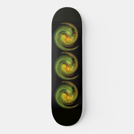 LEICHTE VORTEX, schwarz-gelb-orange Skateboard (Vorderseite)