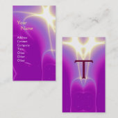 LEICHTE WELLEN 1 ABSTRAKTES MONOGRAMM, violett lil Visitenkarte (Vorne/Hinten)