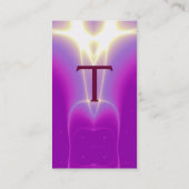 LEICHTE WELLEN 1 ABSTRAKTES MONOGRAMM, violett lil Visitenkarte (Rückseite)