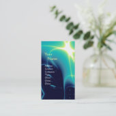 LEICHTE WELLEN 1 MONOGRAMM, Aqua Blau, Turquase, A Visitenkarte (Stehend Vorderseite)