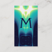 LEICHTE WELLEN 1 MONOGRAMM, Aqua Blau, Turquase, A Visitenkarte (Rückseite)