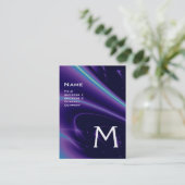 LEICHTE WELLEN 2 MONOGRAMM lila violett-blau Visitenkarte (Stehend Vorderseite)