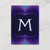 LEICHTE WELLEN 2 MONOGRAMM lila violett-blau Visitenkarte (Rückseite)