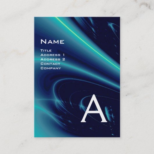 LEICHTE WELLEN 2 MONOGRAMM lila violett-blau Visitenkarte (Vorderseite)