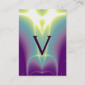 LEICHTE WELLEN 2 MONOGRAMM lila violett, weiß Visitenkarte (Rückseite)