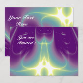 LEICHTE WELLEN, Aqua BluePurple, White, Gelb Einladung (Vorne/Hinten)