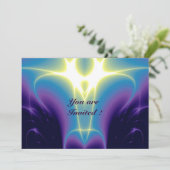 LEICHTE WELLEN, blau, Lila, weiß Einladung (Stehend Vorderseite)