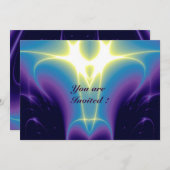 LEICHTE WELLEN, blau, Lila, weiß Einladung (Vorne/Hinten)