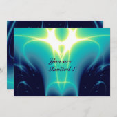 LEICHTE WELLEN, blau, Lila, weiß Einladung (Vorne/Hinten)