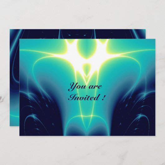 LEICHTE WELLEN, blau, Lila, weiß Einladung (Vorne/Hinten)