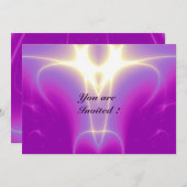 LEICHTE WELLEN, blau, Lila, weiß Einladung (Vorne/Hinten)