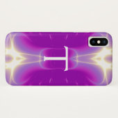 LEICHTE WELLEN MONOGRAM lila violett rosa Case-Mate iPhone Hülle (Rückseite (Horizontal))