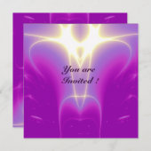 LEICHTE WELLEN, rosa, Fuchsien, Lila, weiß Einladung (Vorne/Hinten)