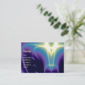 LEICHTE WELLEN, violett, Lila, blau, weiß Visitenkarte (Stehend Vorderseite)