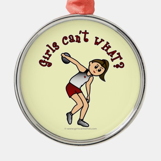 Leichte Womens Discus Silbernes Ornament (Vorne)