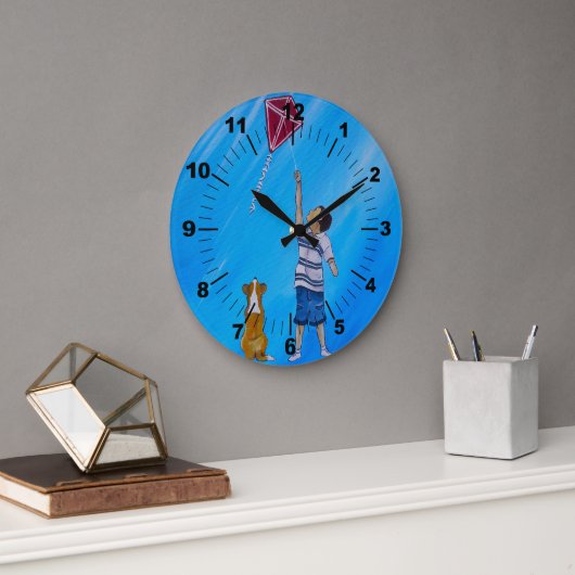 Leichter-als-Luft-Gemälde von Alfred Fox Große Wanduhr (Büro)