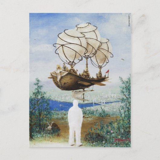 Leichter als Luftpostkarte Postkarte (Vorderseite)