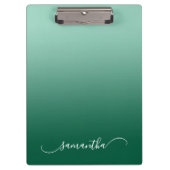 Leichter Aquamariner Hunter Green Ombre Kurve Swas Klemmbrett (Vorderseite)