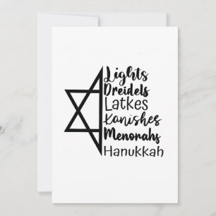 Leichter Dreidel Latke Knish Menorah Chanukka Einladung