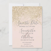 leichter Glitzer-Rost Save the Date Hochzeit (Vorderseite)