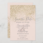 leichter Glitzer-Rost Save the Date Hochzeit (Vorne/Hinten)