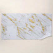 Leichter grauer Marmorstein und Gold-Glitzer Strandtuch (Vorderseite)