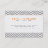 Leichter, grauer und orangefarbener Zickzack Muste Visitenkarte (Rückseite)