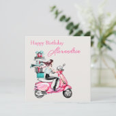 Leichter Individuelle Name auf Happy Birthday Girl Karte (Stehend Vorderseite)