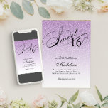 Leichter Lila Glam Glitzer Sweet 16 Einladung<br><div class="desc">Diese schöne Einladung enthält Imitate lila Glitzer und Ihren eigenen Text. Verwenden Sie die Vorlage,  um Ihre Informationen hinzuzufügen. Ändern Sie den Schriftart oder fügen Sie mithilfe der Funktion Anpassen.</div>
