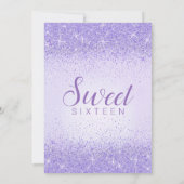 Leichter Lila Glitzer, süß 16 Einladungen (Rückseite)