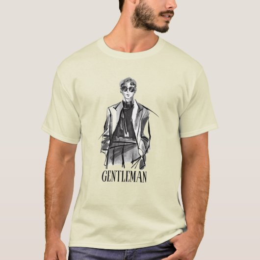 leichter Papagei mit Gentleman-Design T-Shirt (Vorderseite)