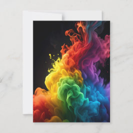 Leichter Regenbogenfarbenrauchwolke schwarzer Hint Postkarte