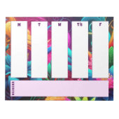 Leichter, tropischer Blumenkalender Notizblock (Vorderseite)