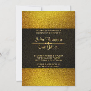 Leichter und dunkler goldener Glitter-Hochzeit Einladung