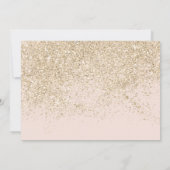 Leichter vergoldeter Glitzer Chic Rosa Foto Sweet Einladung (Rückseite)