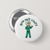 Leichter weiblicher Chirurg, grüne Scheiben Button (Vorne & Hinten)