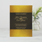 Leichtere und dunklere Glitzer-Hochzeit Einladung (Stehend Vorderseite)