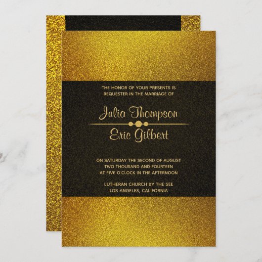 Leichtere und dunklere Glitzer-Hochzeit Einladung (Vorne/Hinten)