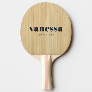 Leichtes Bambus-Minimal-Moderne-Klassische-Name  Tischtennis Schläger