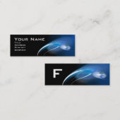 LEICHTES BIRD MONOGRAM Lebendes schwarzes Blau Mini Visitenkarte (Vorne/Hinten)