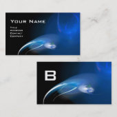 LEICHTES BIRD MONOGRAM Lebendes schwarzes Blau Visitenkarte (Vorne/Hinten)